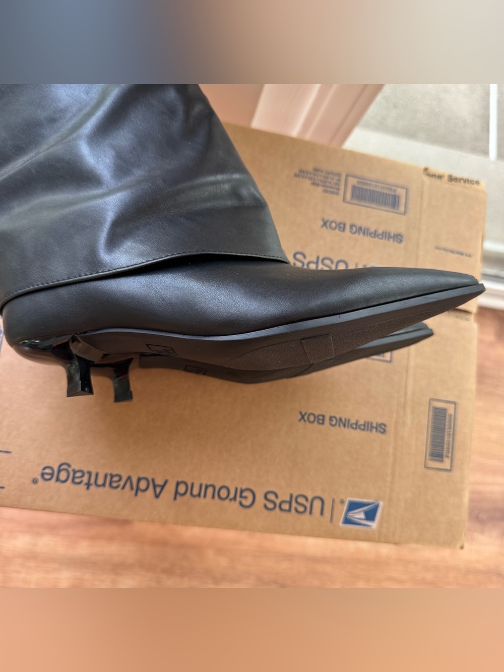 Time and Tru Fold Over Kitten Heel Ankle Boots Women’s 6 Black Memory Foam New - Picture 12 of 16